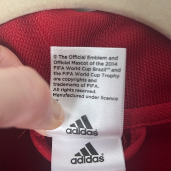 Adidas Men's Red XL Spain Soccer Futbol World Cup 2014 Graphic Full Zip Jacket - Picture 13 of 15